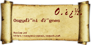 Osgyáni Ágnes névjegykártya