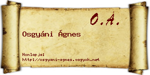 Osgyáni Ágnes névjegykártya