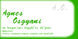 agnes osgyani business card